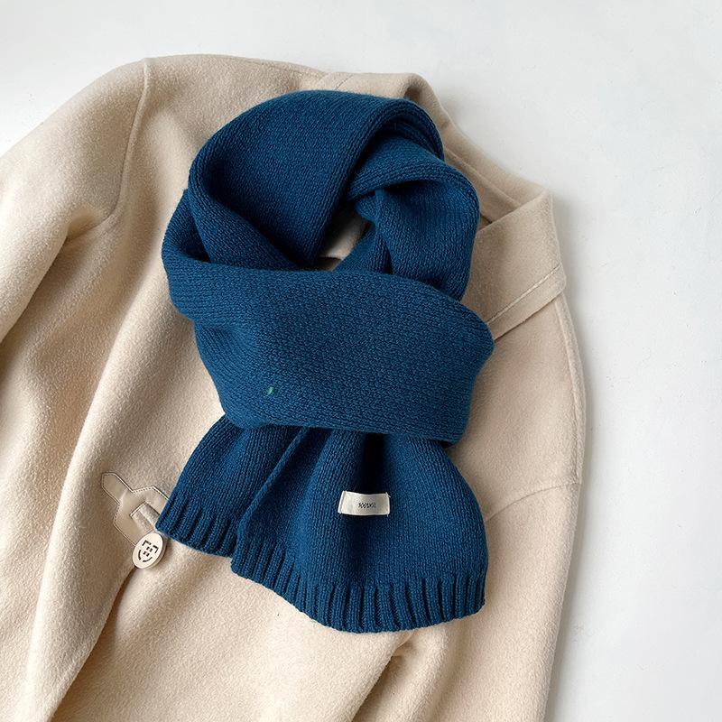 100% Pure Australian Wool Scarf Knitted Warm Neck Warmer For Men And Women New Style Solid Color Versatile Winter Accessory