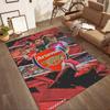 Covor de Zonă Colaj Echipa de Fotbal Arsenal Logo Club Imprimeu Jucător Covor Dreptunghiular Antiderapant Decor Cameră de Zi pentru Fani Fotbal Covor