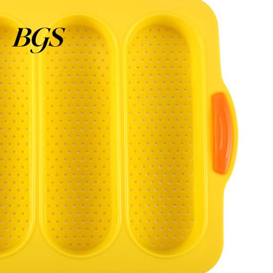Baguette Baking Mold 4 Grids Food Grade Tray Silicone Anti-scalding Bread for Restaurant