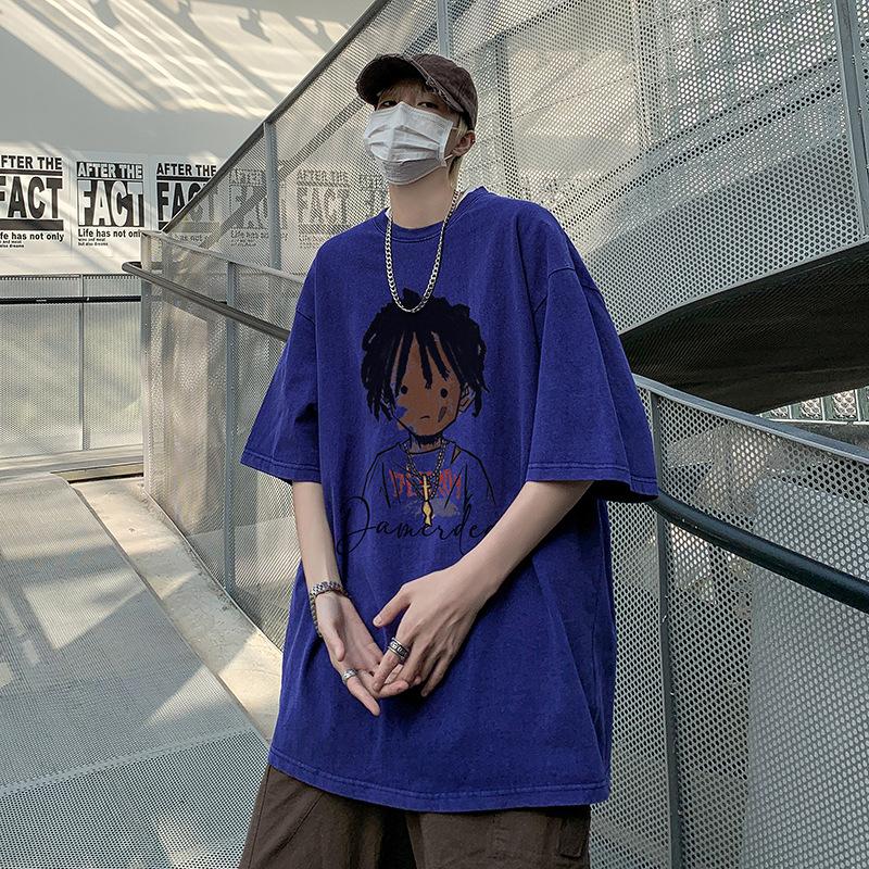 Soft and High Quality Fabrics Sports and Leisure Versatile Stretch Wrinkle Loose Men's Fashion Short-sleeved Tops Comfortable T-shirt