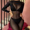Sexy Lingerie Women Body Underwear Black Bodysuit Open Crotch Bodystockings Teddy Nightgown Erotic Lingerie Women's Stockings
