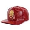 Big Size Crocodile Leatherpattern Baseball Cap Unisex Adjustable Trend Hip Hop Style Cross Skull Flat Brim Duck Tongue Hat