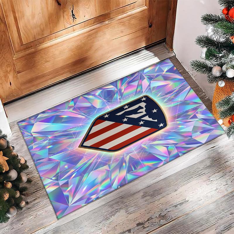 Atletico Madrid Printed Flannel Area Rug Non Slip Soft Polyester Floor Carpet Indoor Decor Mat for Bedroom Living Room Sofa Game Room Home Decoration
