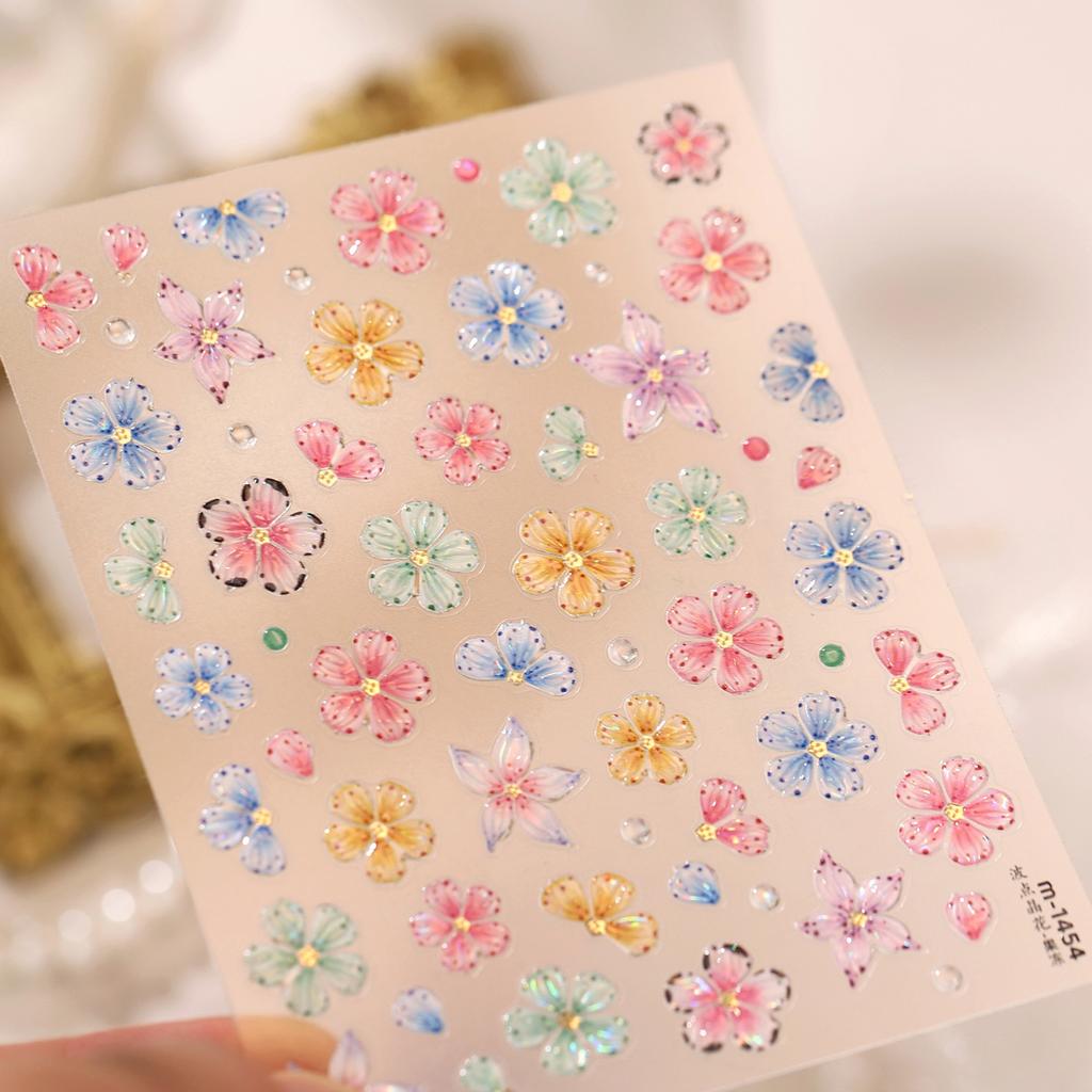 5D Graffiti Punk Nail Art Sticker Dark Star Skull Plaid Polka Dot Spiral Mini Circle Self-adhesive Manicure Decoration