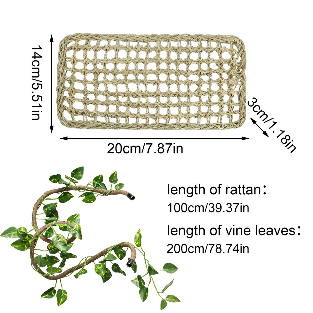 Terrarium Branches Realistic Bendable Artificial Suction Vines Bearded Dragon Plants Enclosure Decor for Tank Habitat Cage