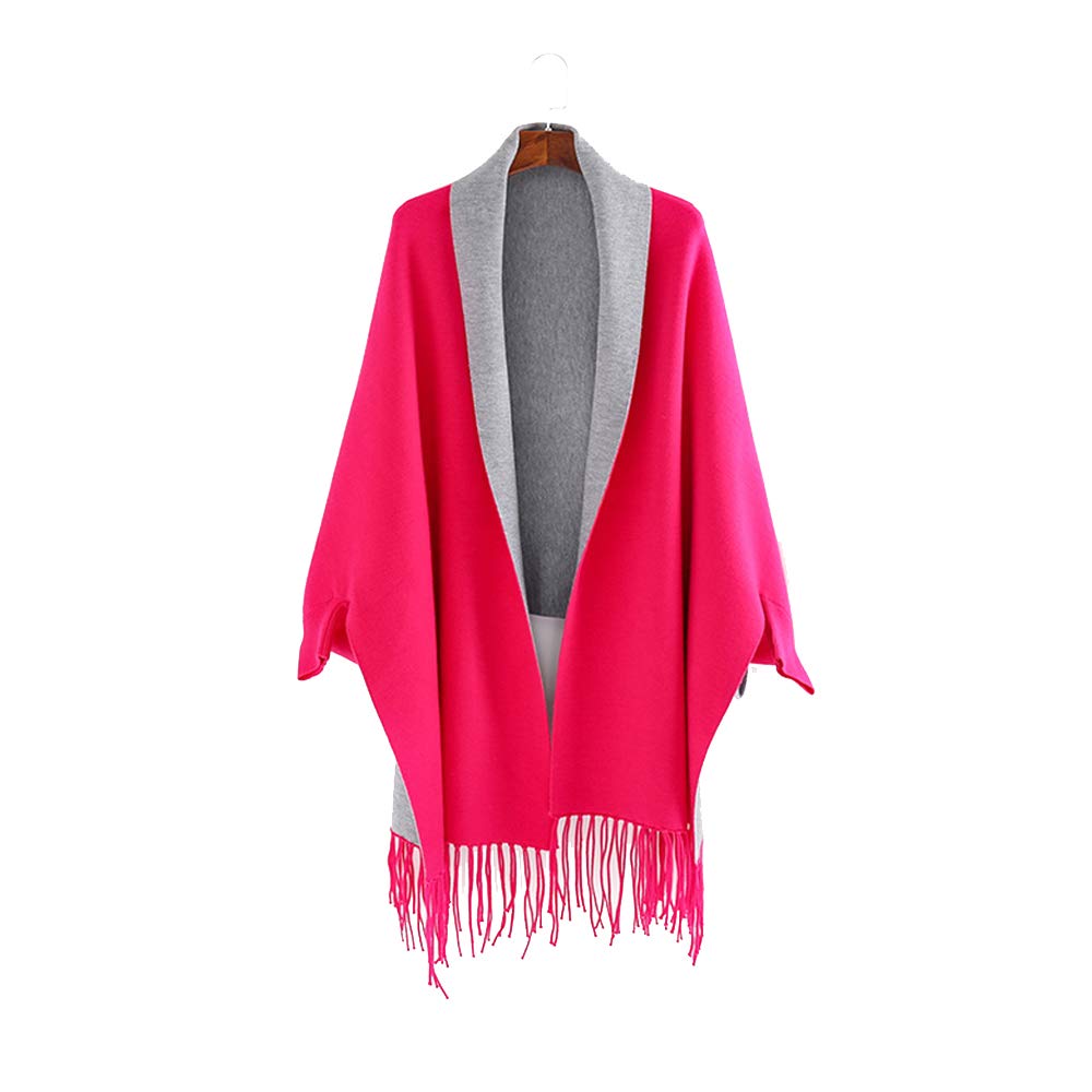 

Большой кашемировый шарф-снуд для женщин Red N&F, не сделанный в Японии, двусторонний, (Розовый и Серый)