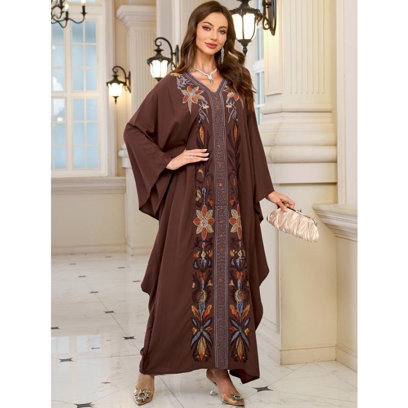 Moda damă primăvară toamnă cu imprimeu cu mâneci lungi cu decolteu în V talie lejeră rochii casual