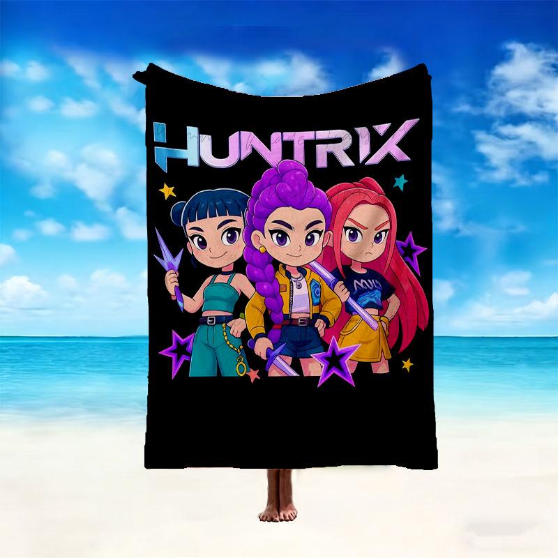 1pz Coperta Kpop Demon Hunters Accogliente, Coperta Stampata Leggera e Resistente, Perfetta per Casa, Divano, Letto, Picnic, Viaggio, Ufficio