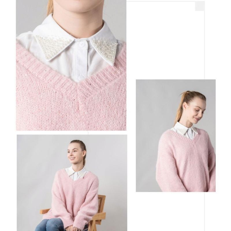 Detachable Lapel Collar False Elaborate Girls Collar Accessory Jeweled Collar Graceful Art Decorative False Shawl