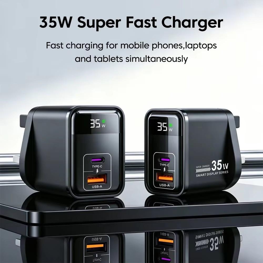 Digital Display Phone Fast Charger Fast Charging Phone Power Adapter  Wall Plug