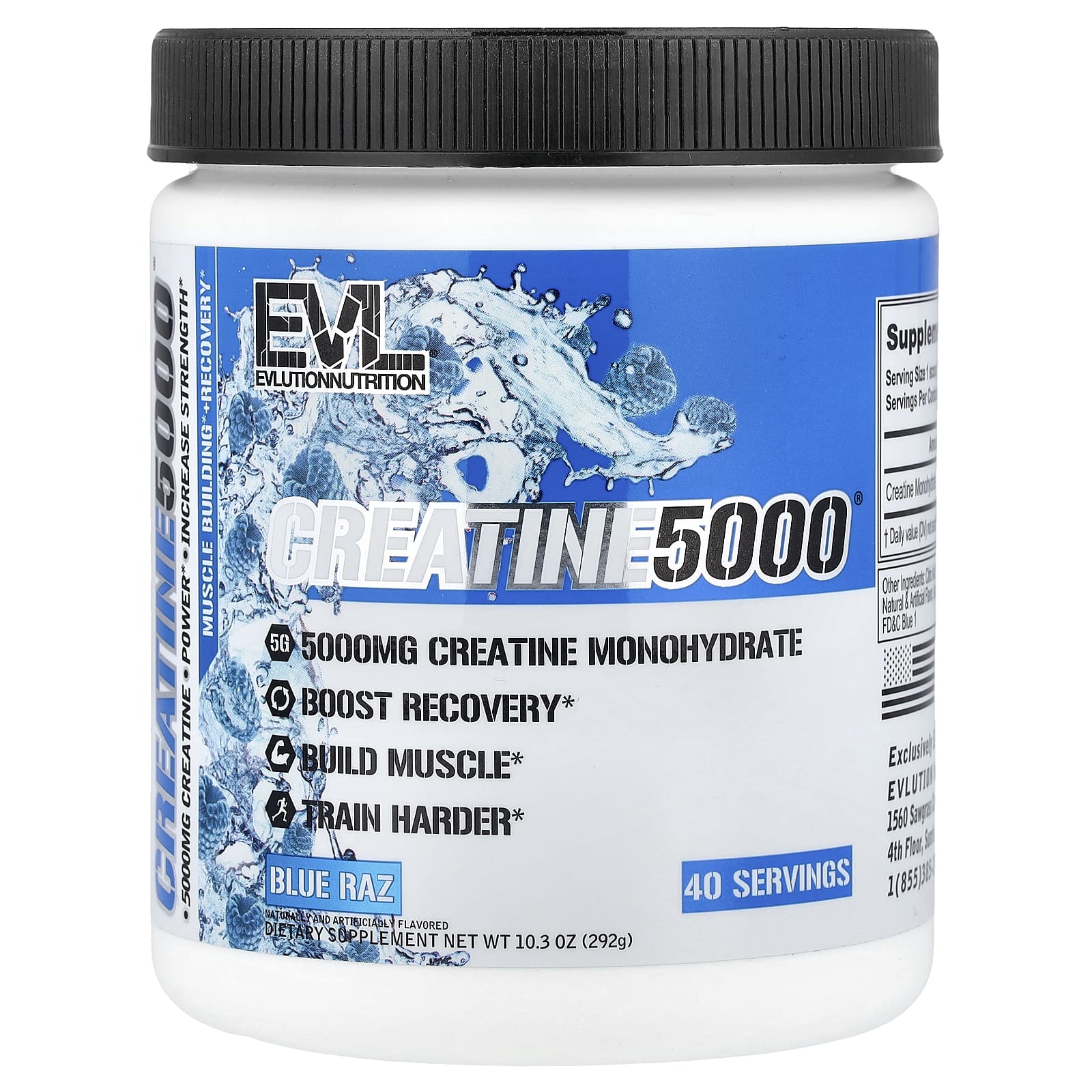 

EVLution Nutrition, Creatine 5000®, Blue Laz, 10.3 oz (292 g)