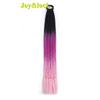 24 Zoll Ombre Yaki Straight Synthetische Haarverlängerungen Mädchen Farbe Geflochten Zopf Gummiband Box Braid