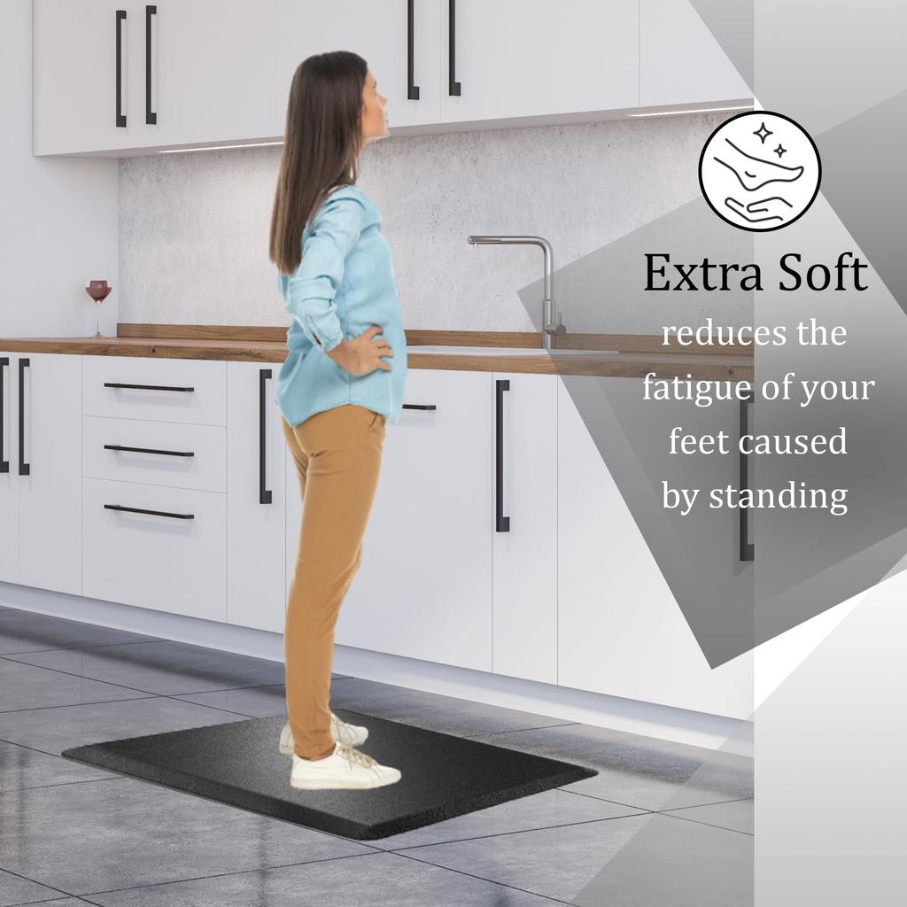 Kitchen Mat Cushioned Anti-Fatigue Rug,17.3"x 47.2",Thick Waterproof Non-Slip Kitchen Mats and Rugs Heavy Duty Ergonomic Comfort