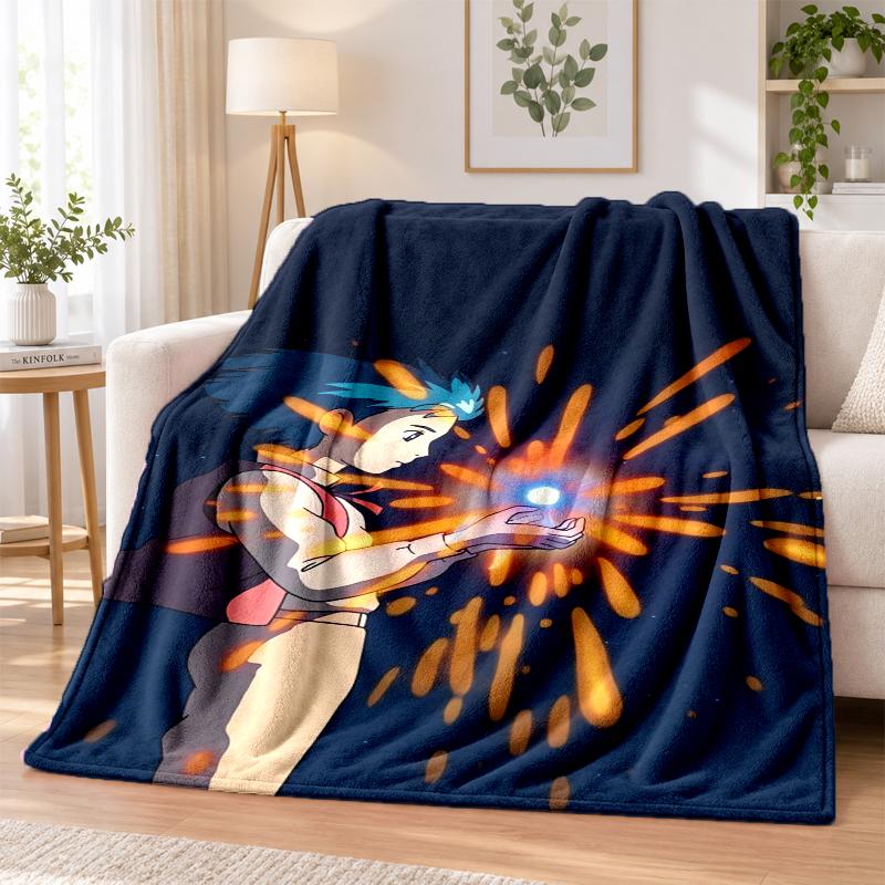 Manta de Flanela Movel de Howl Macia Quente Aconchegante Para Sofá Cama Uso Interno Casa Quarto