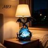 Durable Resin Dragon Nightlight USB Powered LED Light, Gothic Style Decorative Ornament, Wings Light Ornament Bedside Desk Lamp for Holiday