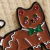 Yousheng Brooch Pin, Gingerbread Man Design Lapel Pin, Enamel Glaze Bright Color Badge with Standard Safety Pin, Christmas Colors Festive Accessory