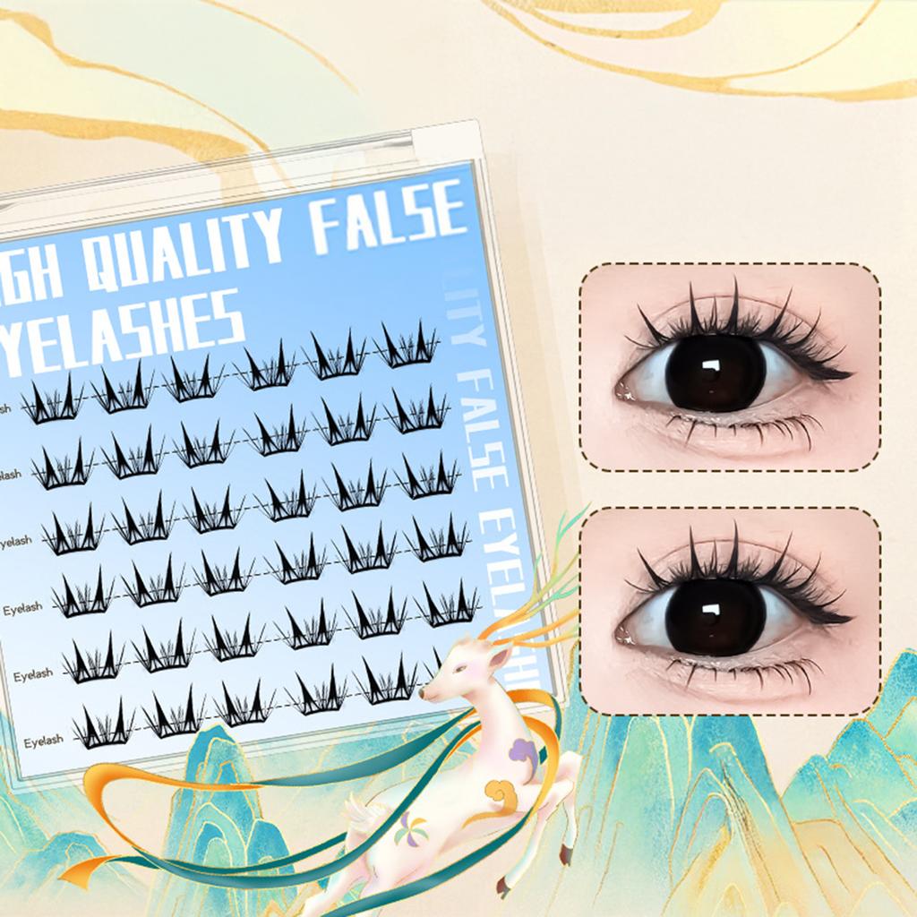 K-pop Lash Clusters Without Glue Natural & Fluffy, Instant Eye-Enlarging False Eyelashes Extension Women Daily Makeup Tools