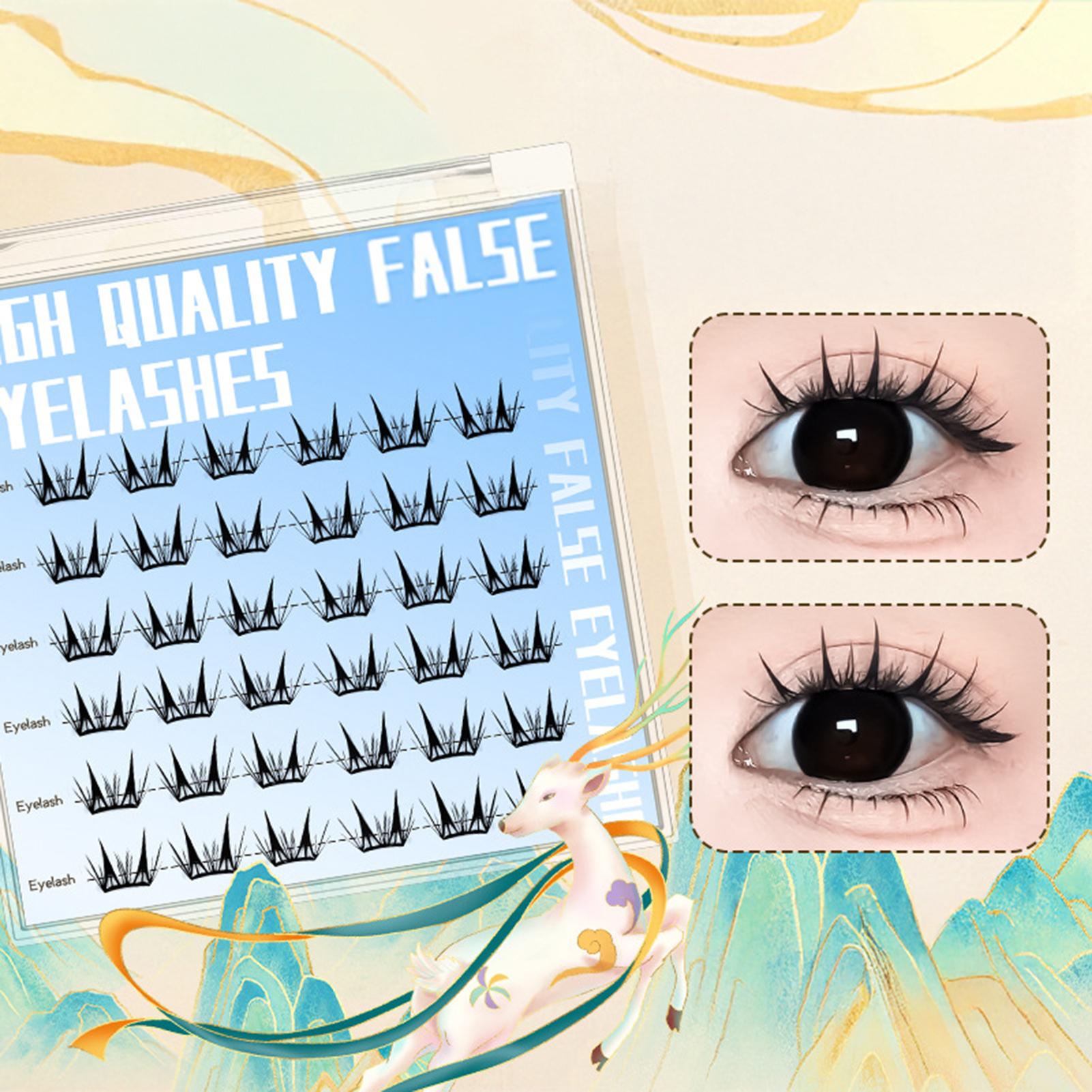 

K-pop Lash Clusters Without Glue Natural & Fluffy, Instant Eye-Enlarging False Eyelashes Extension Women Daily Makeup Tools