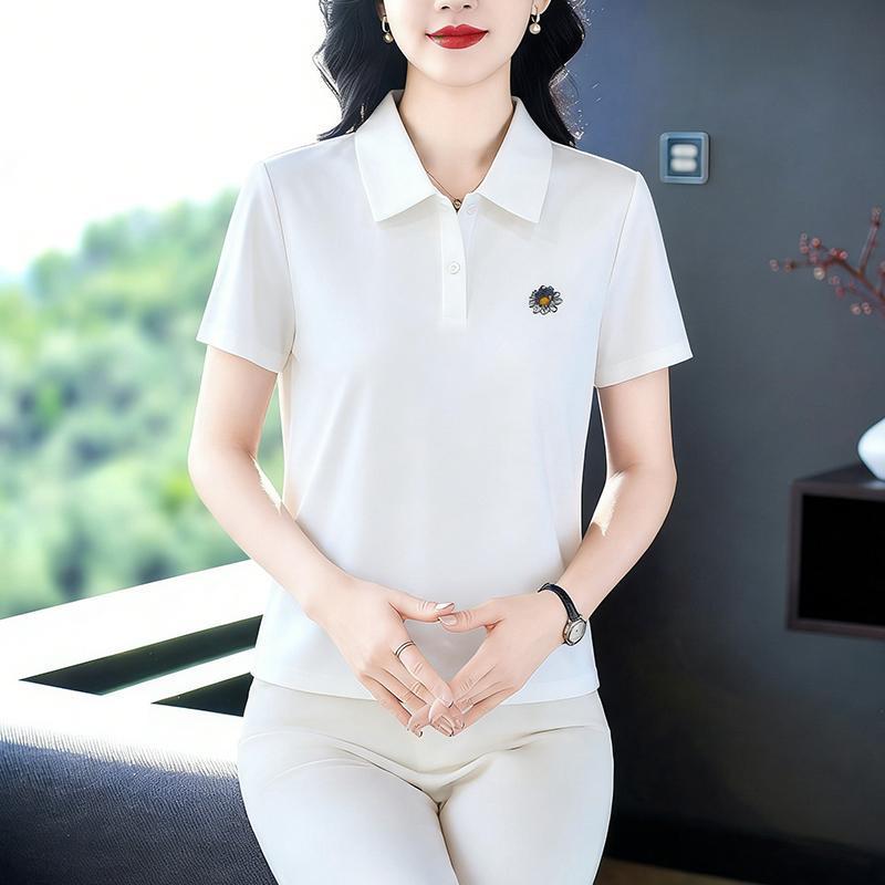 2026 Women's Casual Slimming Short-Sleeve Polo Shirt