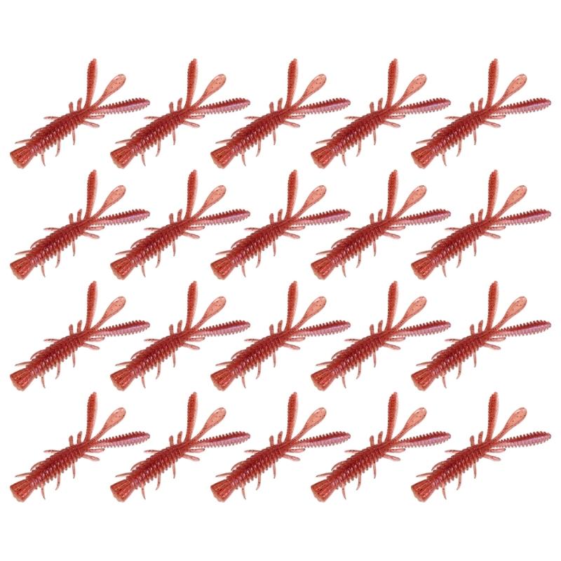 20PCS Soft Fishing Crawfish Lure Lobsters Baits Floating Shrimp Lobsters Baits Crayfishs Lure Swimbait Enduring
