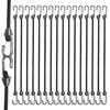 Mini Elastic Bungee Cords with Double Hooks - 10 Inch Black Latex Polypropylene Stretch Rope Set of 16 for Outdoor Camping Tents Truck Tie Down