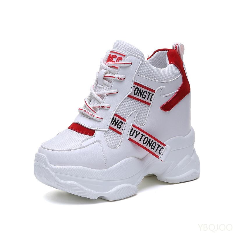 Women High Top Trendy Sneakers Platform Hot Sales Shoes Thick soled non slip leather footwear Femme Sneaker Boots Zapatos Mujer
