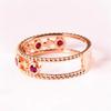 Cute Female White Red Zircon Round Stone Rose Gold Color Wedding  Promise Engagement Rings For Women