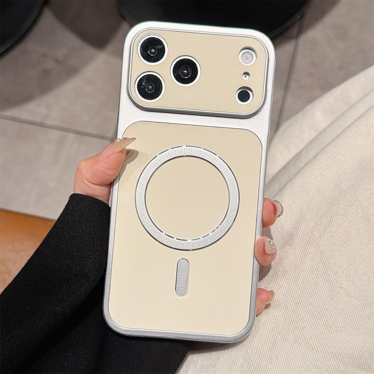 

Dopamine Leather Magnetic Anti-Fall Case for iPhone 14/13, Apple 17/16/15 PROMAX 16 грязно-белый
