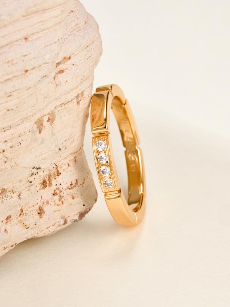 Narrow Diamond Studded Ring Three Color Ring for Daily Wear Exquisite Craftsmanship for Men and Women Free Shipping Birthday Gift