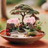 Yardwe Diorama Cherry Blossom Trees, 12 Pieces, for Dioramas, Miniatures, DIY Miniature Nature, Mini Trees, Sandbox Tables, Architectural Models,