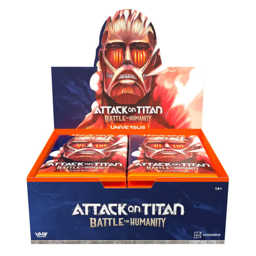 UniVersus Attack On Titan Battle for Humanity Booster Display, 24 Booster Packs (11 Cards Each), Deck Building Collectible Card Game