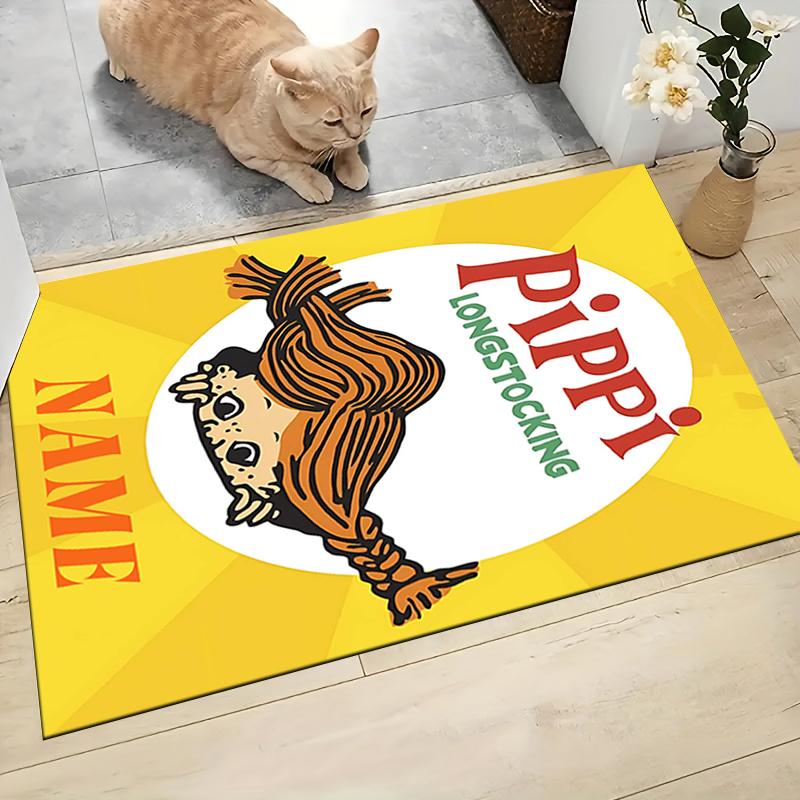 Custom Name Pippi Horse Adventure Carpet Rug Customizable Soft Washable Anti-Slip Home Living Room Sofa Mats Personalized Rug. 0909326