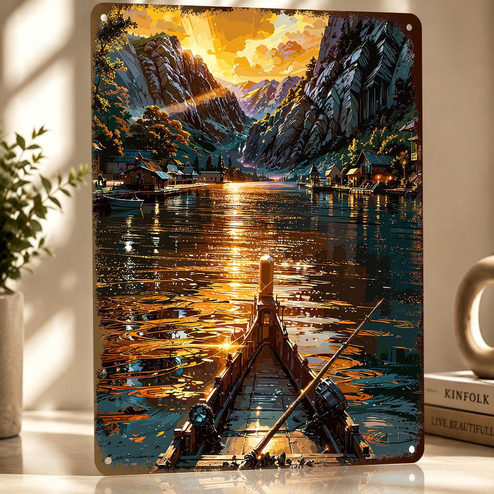 Golden Lake Fishing Trip Metal Poster Perfect Gift for Fans Lovers Customized Wall Art Metal Sign for Article Decoration Room