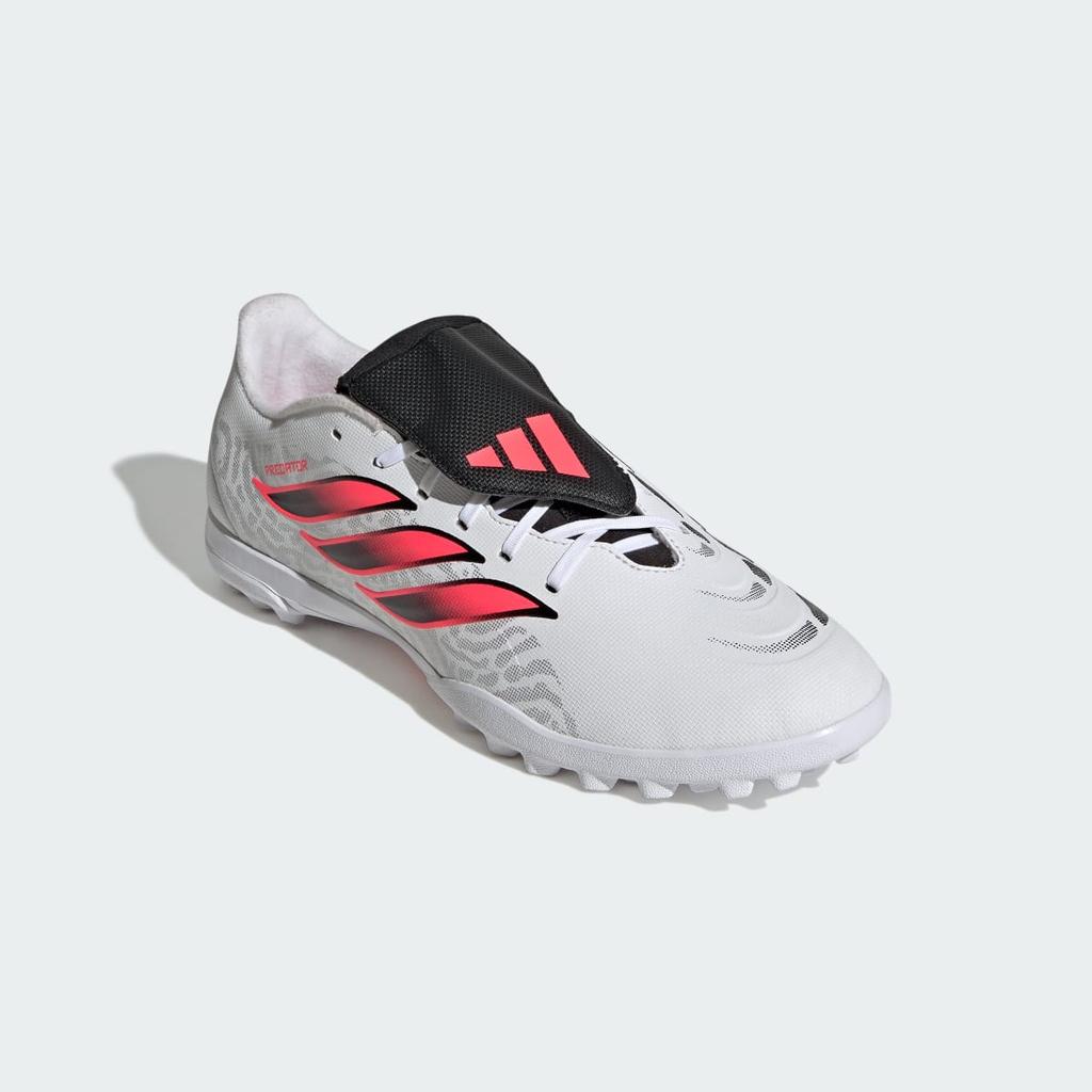 adidas PREDATOR CLUB Fold-Over Tongue Turf Football Boots IH2113 Unisex Performance Sports Shoes Cloud White / Solar Turbo / Core Black