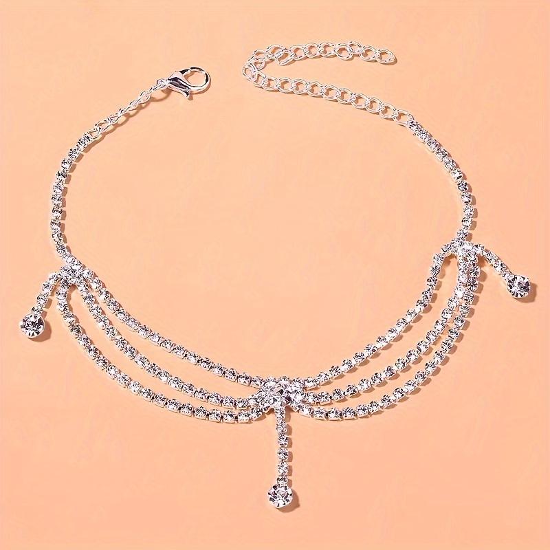 

Элегантный Сексуальный Модный И Уникальный Многослойный Браслет на Ногу с Кисточками и Стразами для Повседневного Ношения Идеальные Подарки