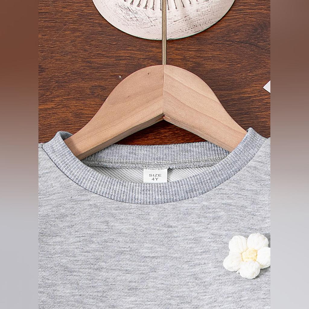 Kids Cartoon Casual Fashion Outfit Set Long Sleeve Top & Pants