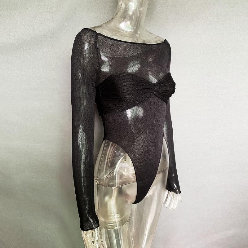 Spring and Summer Women's One Neck Sheer Triangle One-piece Top