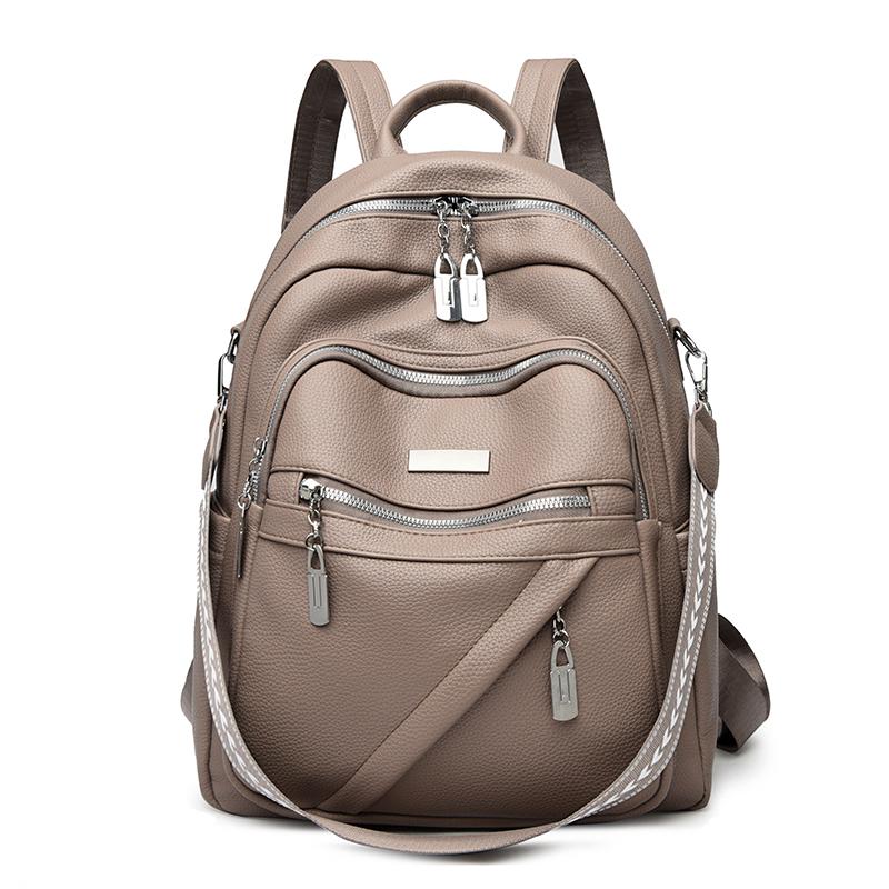 PU Backpack Women's Large Capacity Travel Backpack Multi-function Shoulder Bag