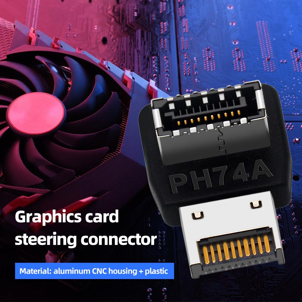 USB 3.1 Type E 90 Degree Converter Front USB C Header Adapter Vertical  Type E Header Converter for PC Motherboard