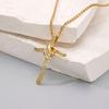 Gold Cross Pendant Necklace - Non-Fading, Light Luxury Style, Christmas Gift, In Stock