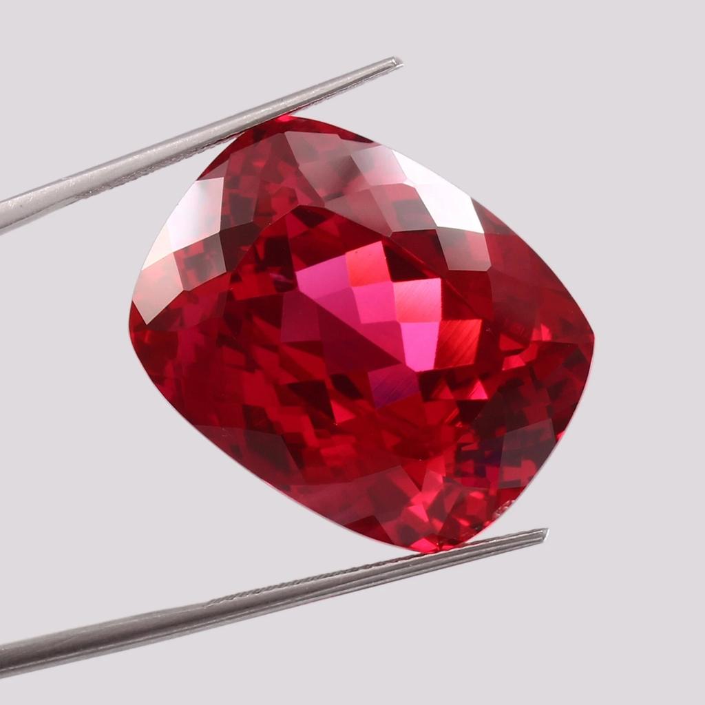 12 Ct Natural Blood Red Ruby Cushion Stunning Mozambique Certified Gemstone