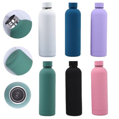 350ML/500ML/750ML Small Mouth Thermos Cup Stainless Steel Bottle Rubber Paint Outdoor Sports Kettle Double Wall Water Cup