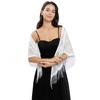 Stylish Triangle Lace Scarf Shoulder Wrap for Women Daily Wear Fringed Shawl for Wedding Ceremonies and Evening Soirees