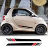 2PCS Car Side Door Vinyl Decals Racing Stripes Decals Sticker Decoration Auto Accessories For Mercedes Benz Smart Fortwo 453 451