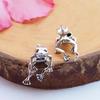 Orecchini Punk Retro Argento Carini a Forma di Rana per Donna Orecchini Piercing Animali Divertenti Gotici per Ragazze Gioielli Moda per Feste Regali