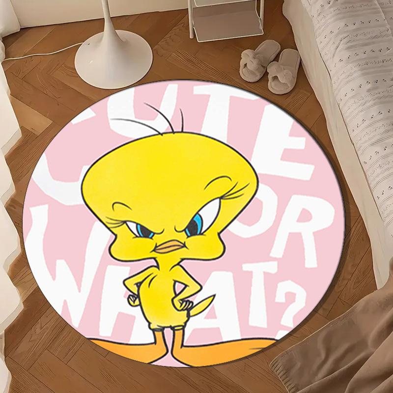 Yellow Bird Round Rug for Livingroom,Bedroom, Palyroom, Chair Rug, Area rug, Circle Carpet, Large Size Fan Christmas gift