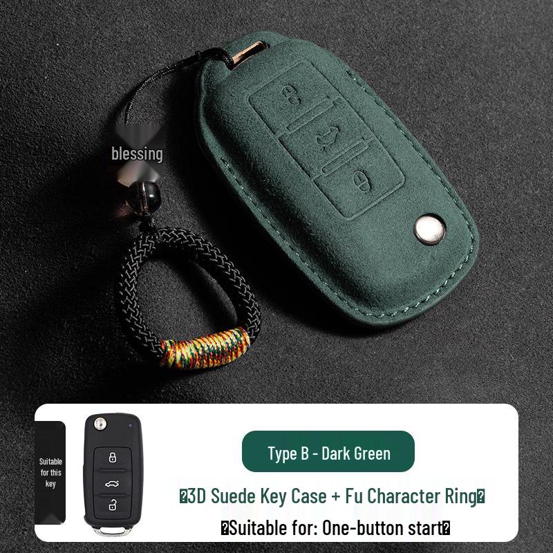 Volkswagen Wildleder Schlüsselhülle für Passat, Magotan, CC, Teramont X, Tiguan L, Tayron, Tayron X, Sagitar, Bora