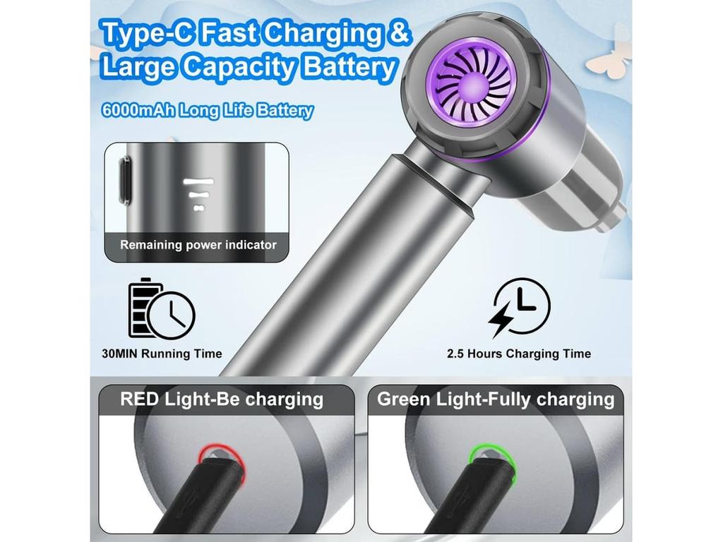 Cordless Handheld Vacuum, 18KPA 3-in-1 Car Vacuum & Air Duster for Pet Hair & Keyboard