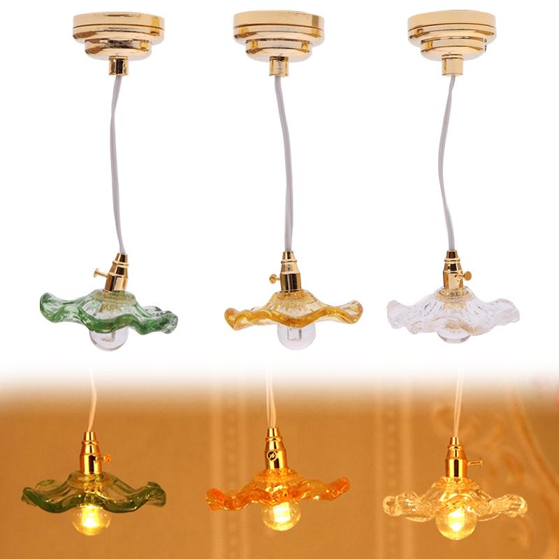 1:12 Dollhouse Led Lamp Ceiling Lamp Chandelier Mode Doll Miniature Furniture Lighting Decor Toy Micro Scene Construction Props