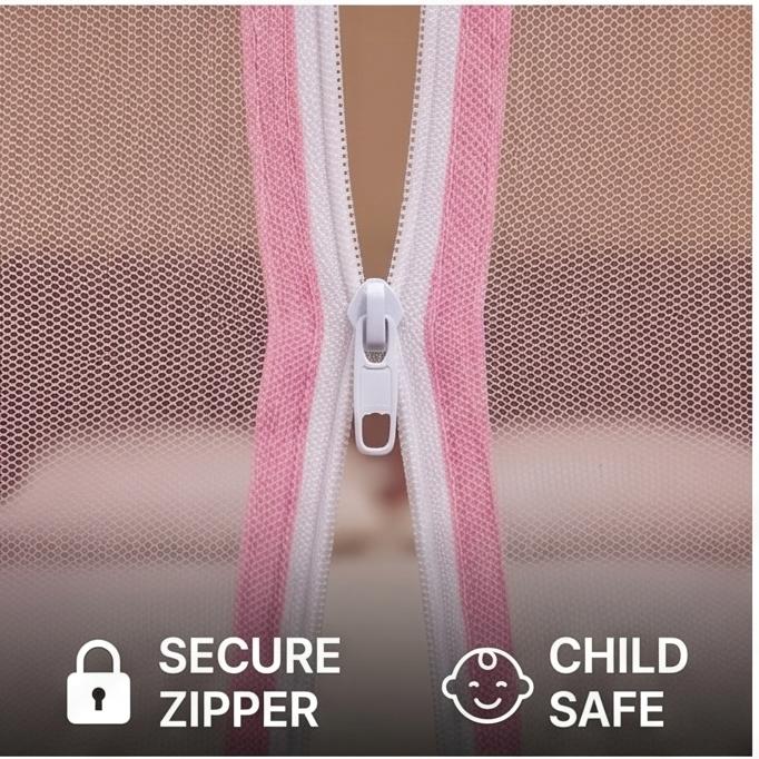 Nova Mosquiteira Yurt Completa Sem Instalação Anti-Queda com Base Completa para Camas de 120/150/180/200cm, Segura para Crianças e Bebês, Uso em Quarto de Casa